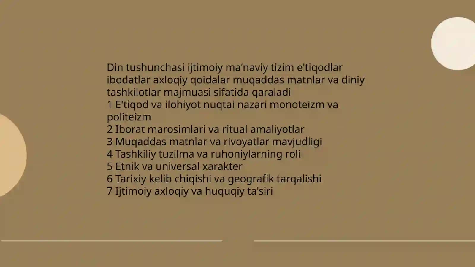 Dinlar tasnifi to'g'risida slayd 4