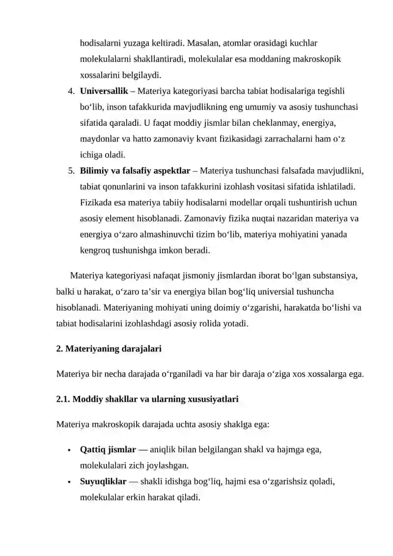 MATERIYA KATEGORIYASI VA UNING DARAJALARI 4