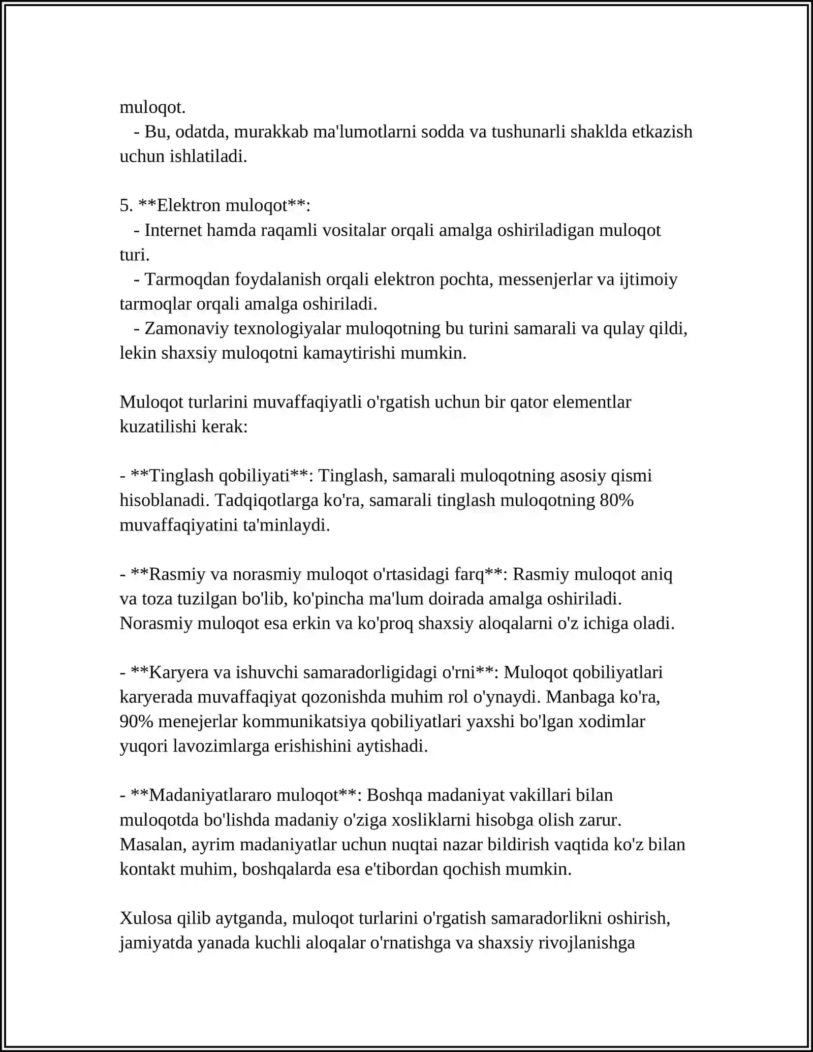 MULOQOTDA PEDAGOGIK MAHORATNING NOMOYON BO'LISHI 4