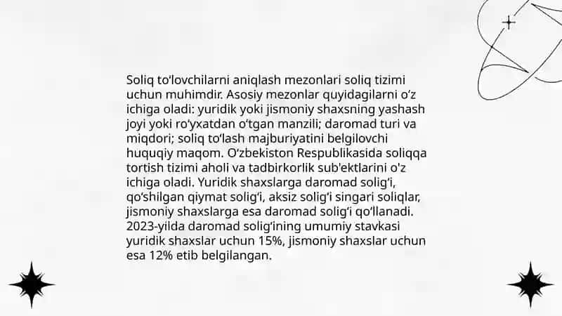 Soliq to‘lovchilar turlari 4