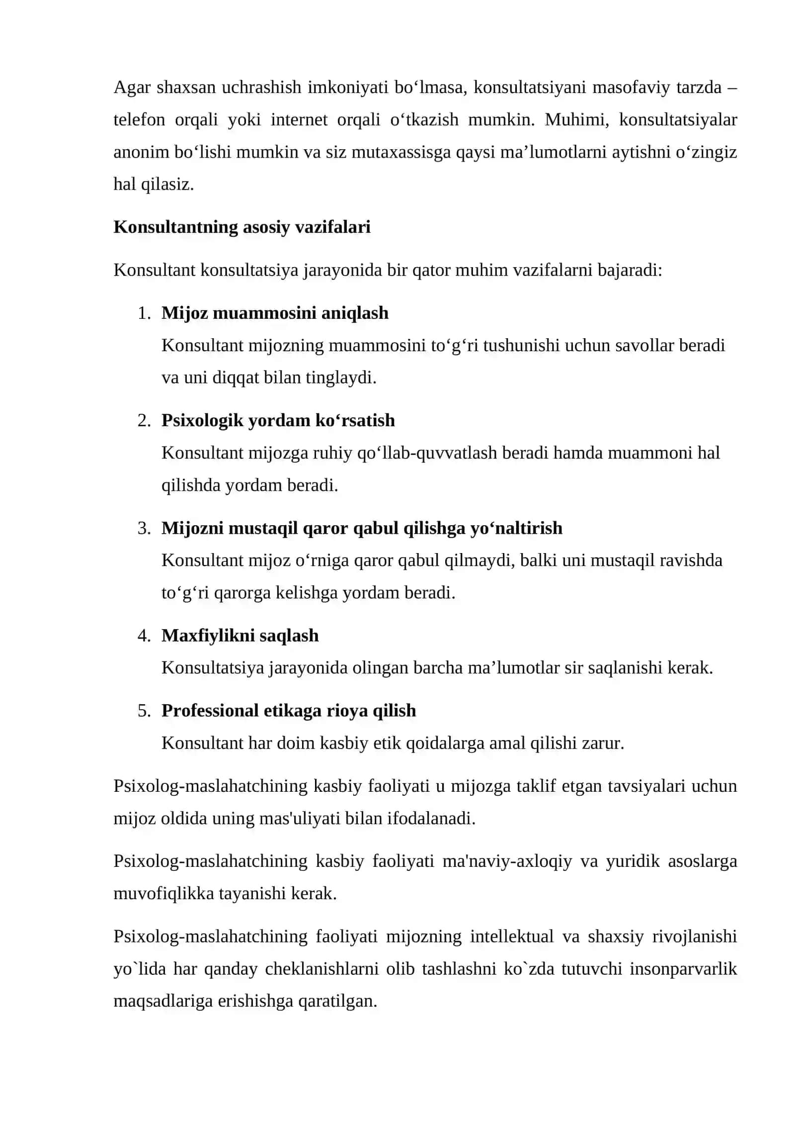 Konsultatsiya jarayoni haqida tushuncha 4