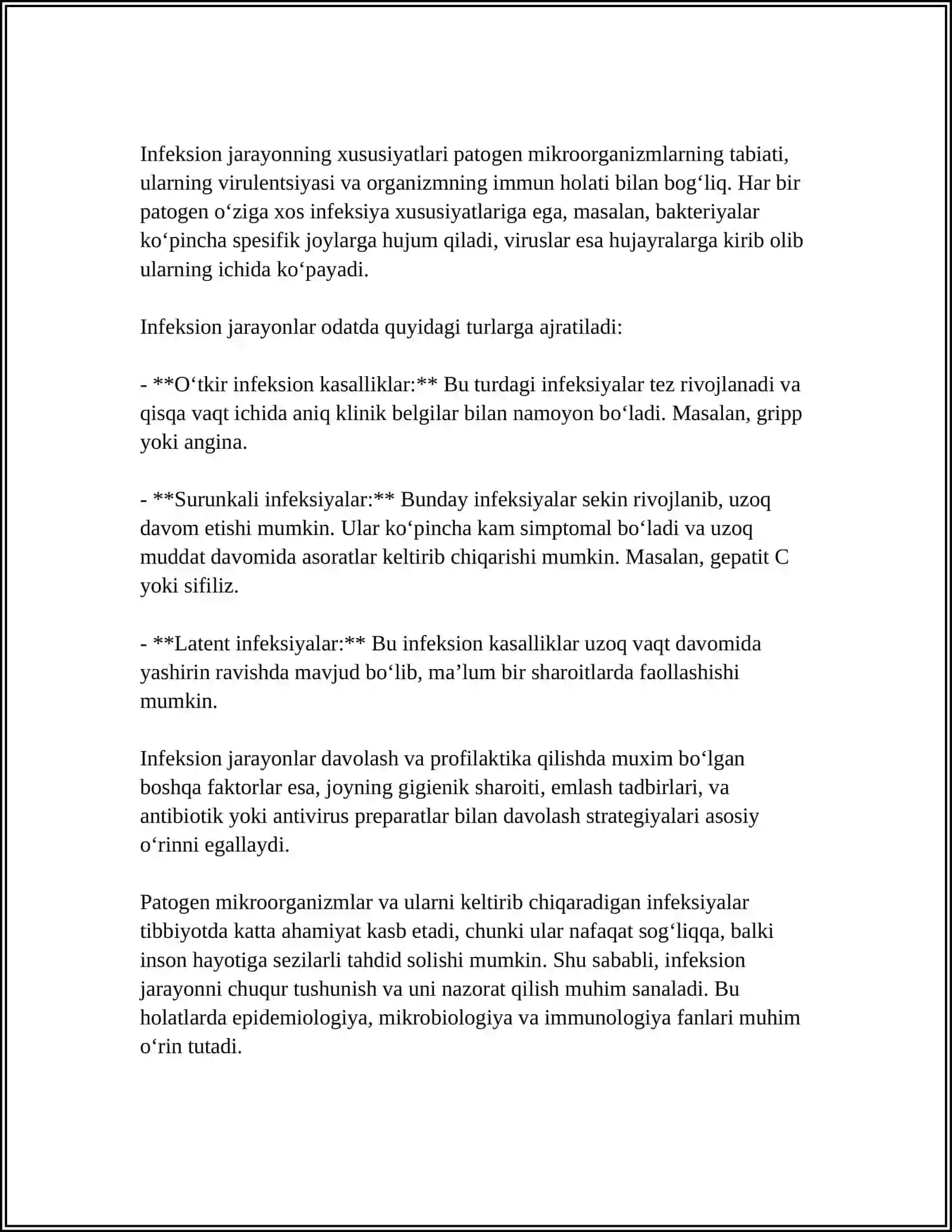 UMUMIY INFEKSION JARAYON HAQIDA TUSHUNCHA 4