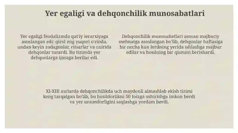 Feodalizmning iqtisodiy asoslari 4