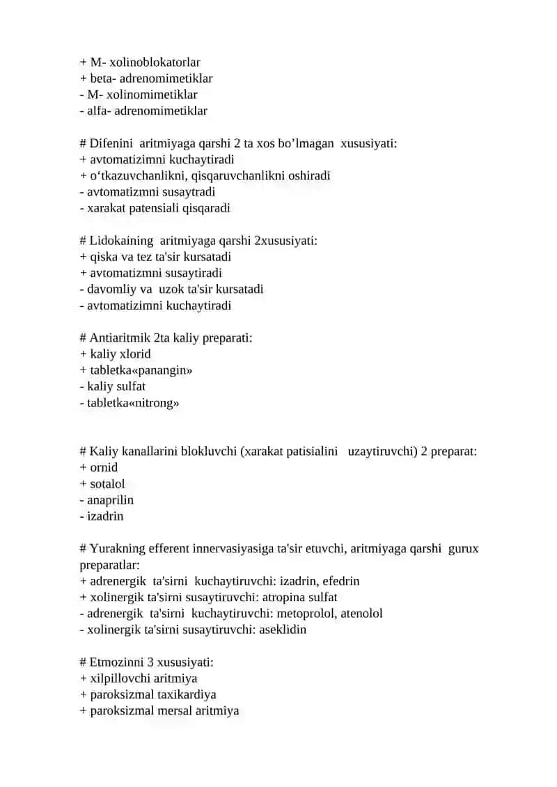 Natriy kanalarini bloklovchi aritmiyaga qarshi 4