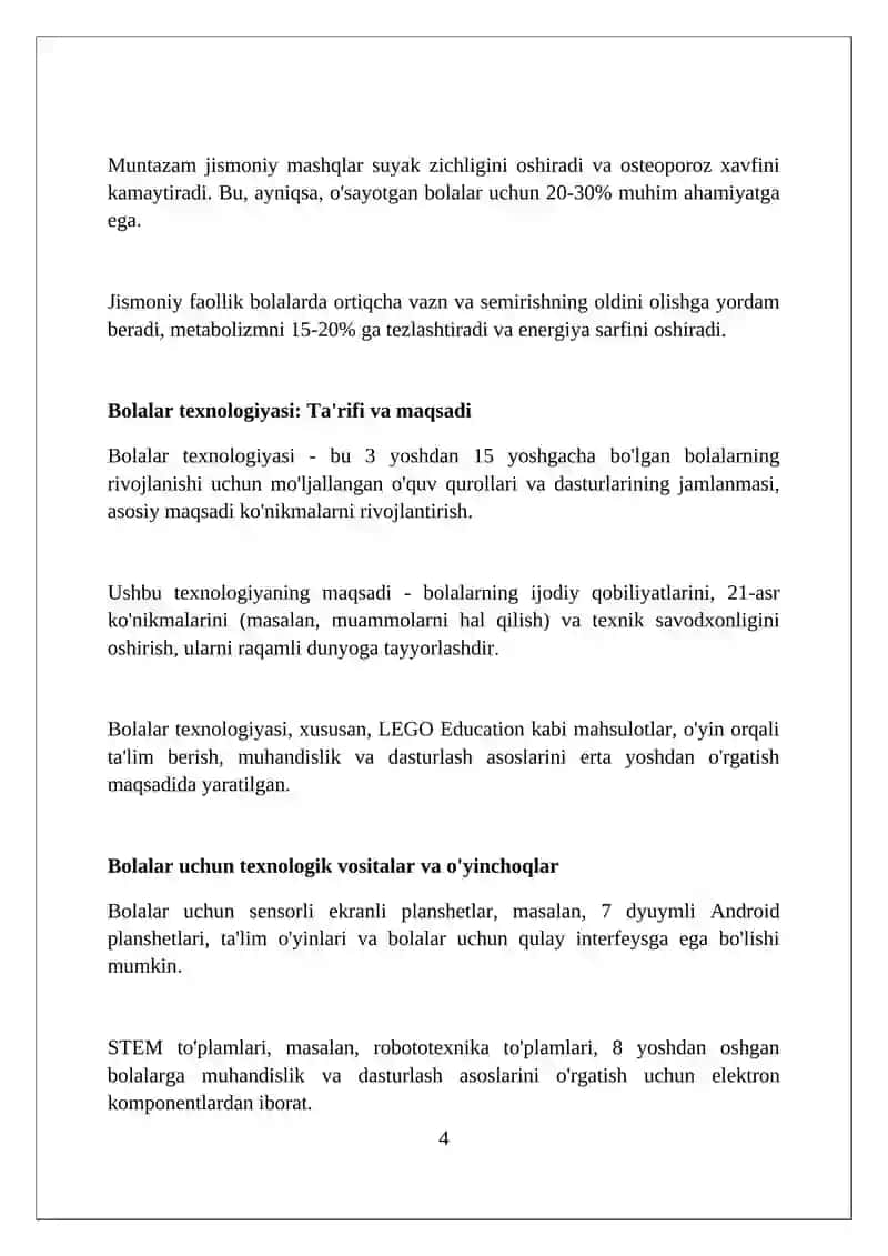 Bolalar jismoniy rivojlanishi nazariyasi va texnologiyasi: fan sifatida 4