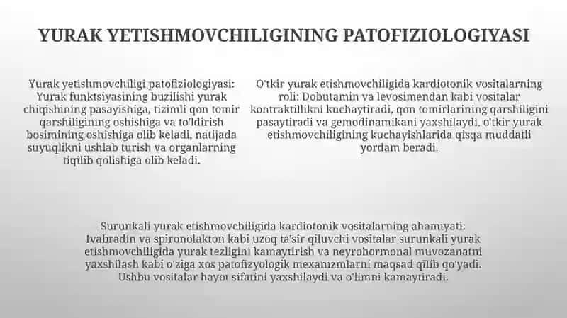 Surunkali Yurak Yetishmovchiligida Kardiotonik Vositalar 4