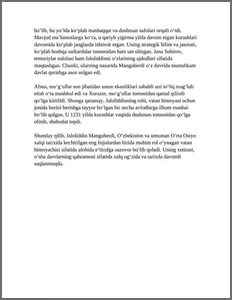 Jaloliddin Manguberdi Vatan Himoyachisi 4