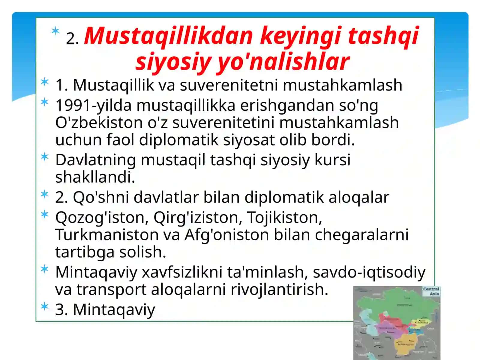 O‘zbekistonning ENG YANGI TARIXI FANIDAN 4