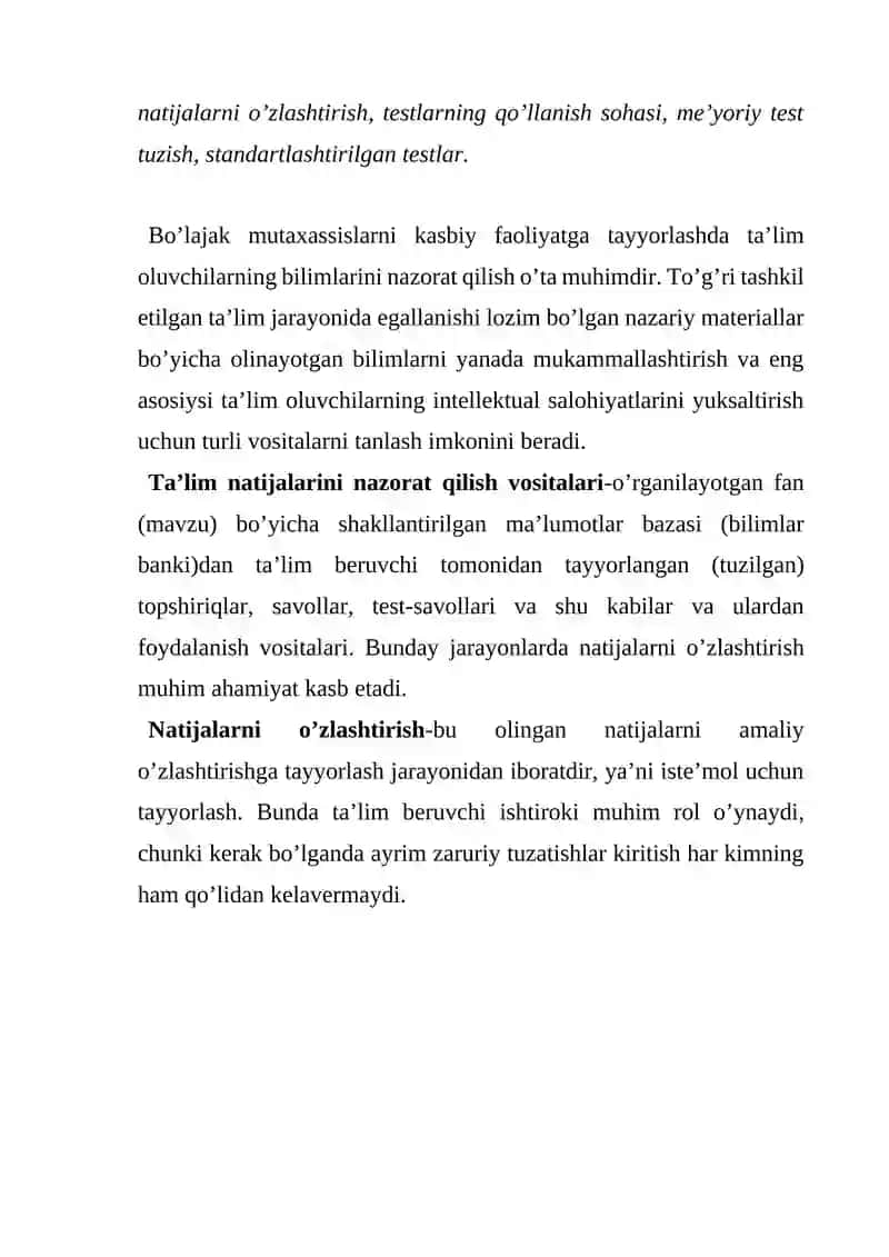TA’LIM OLGANLIKNI TASHXIS ETISH YO’LLARI 4