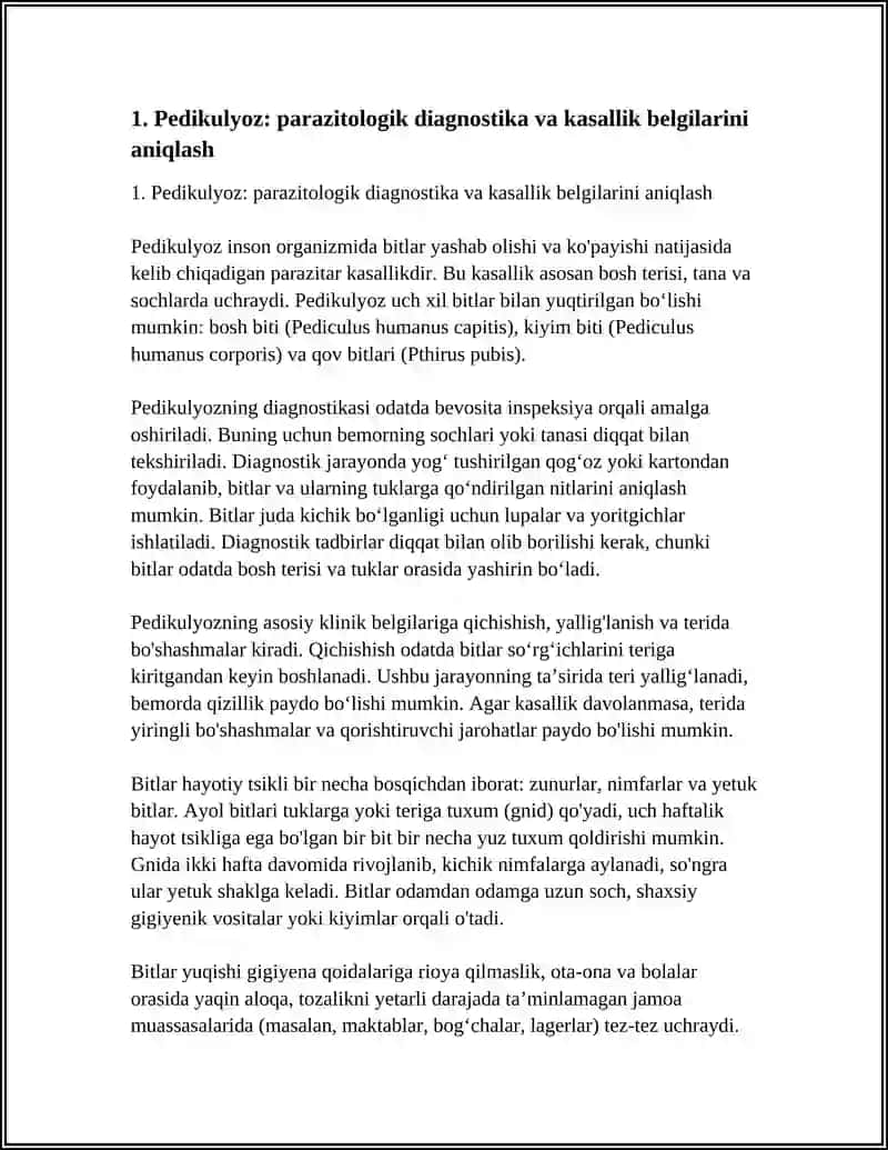 PEDIKULYOZGA QARSHI VOSITALARNI QOʻLLASH 4