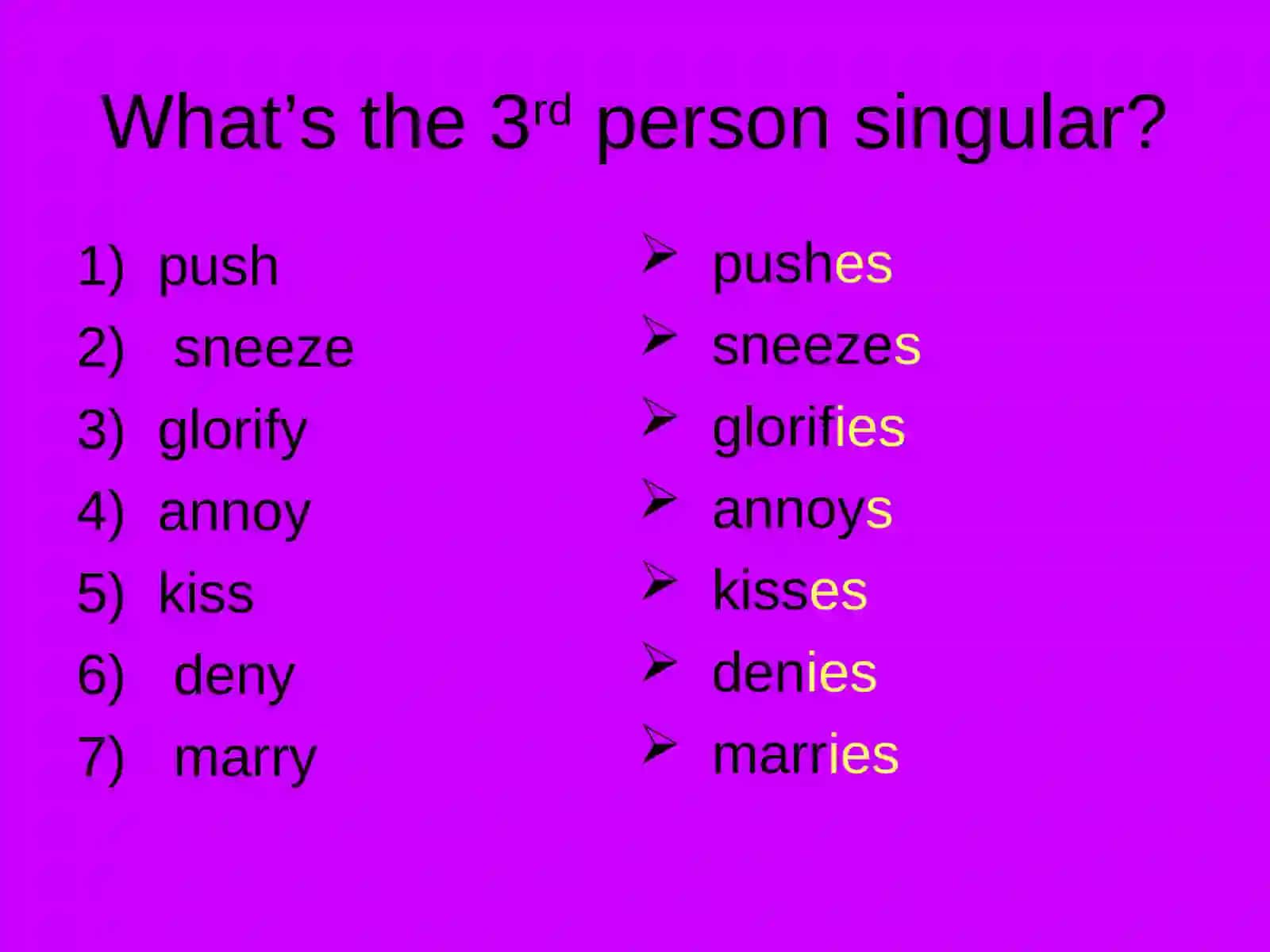 THE PRESENT SIMPLE TENSE(Affirmative) 4