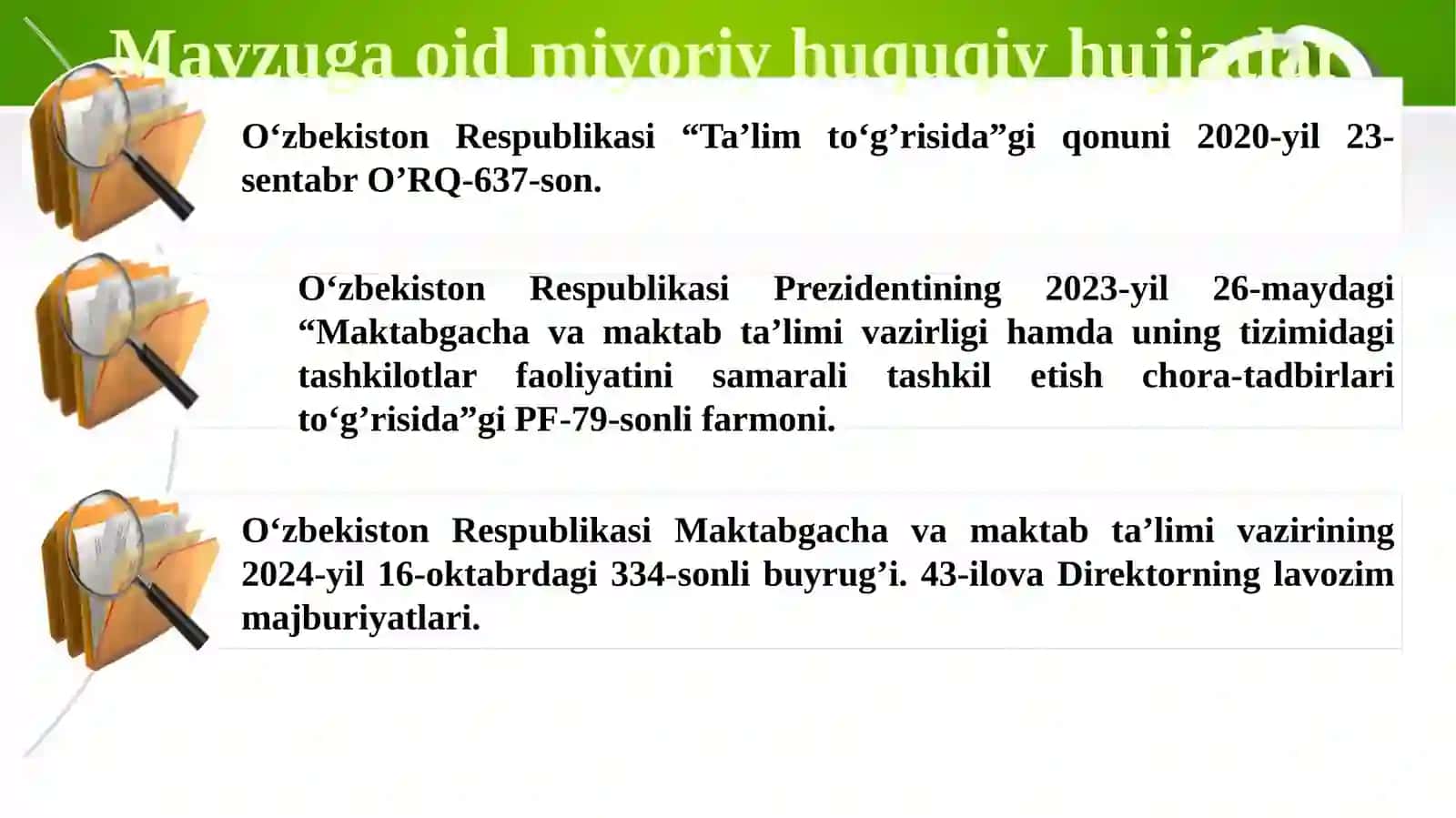 Direktorning o‘zini-o‘zi rivojlantirish jarayonini boshqarish (Self-management) 4