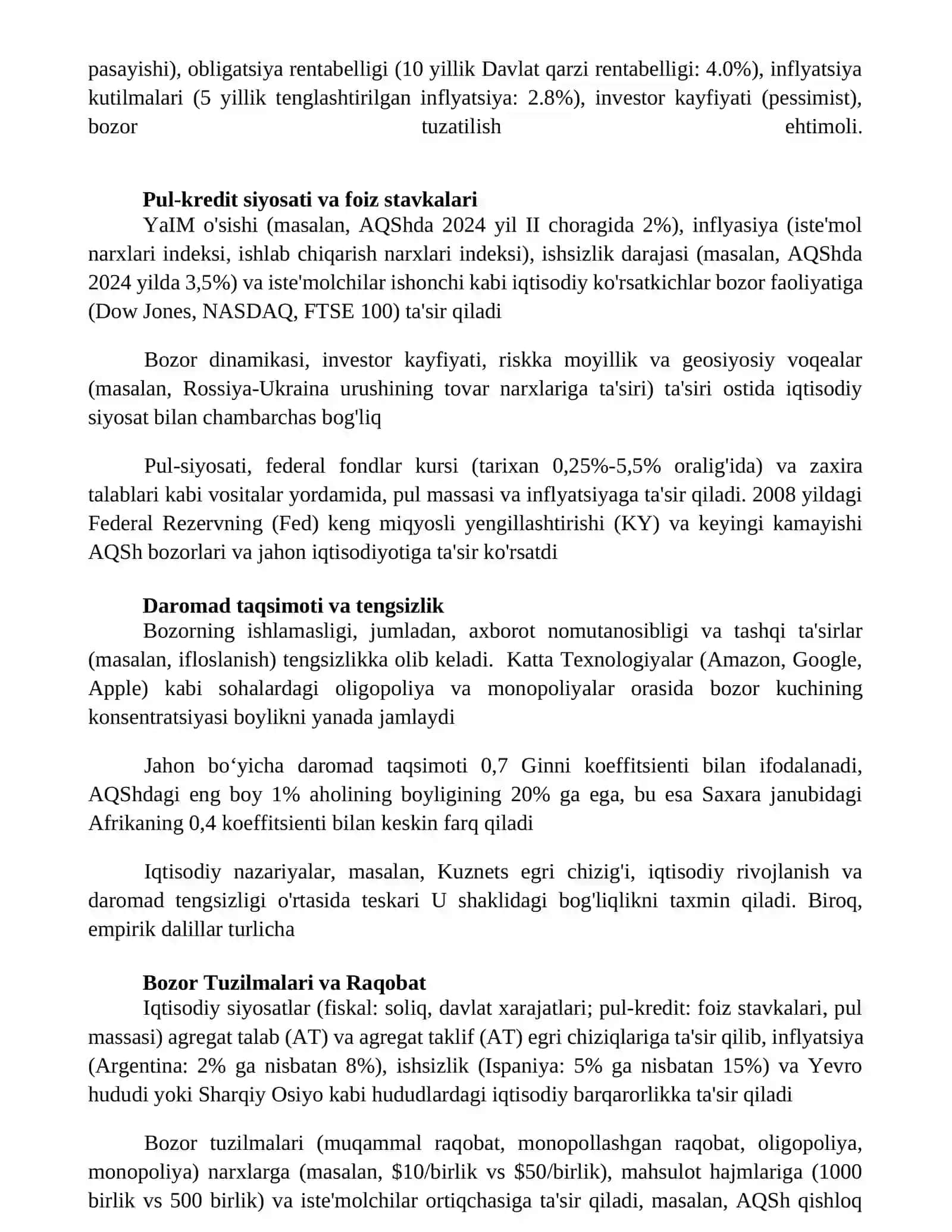 Bozorlar va Iqtisodiy Siyosat 4