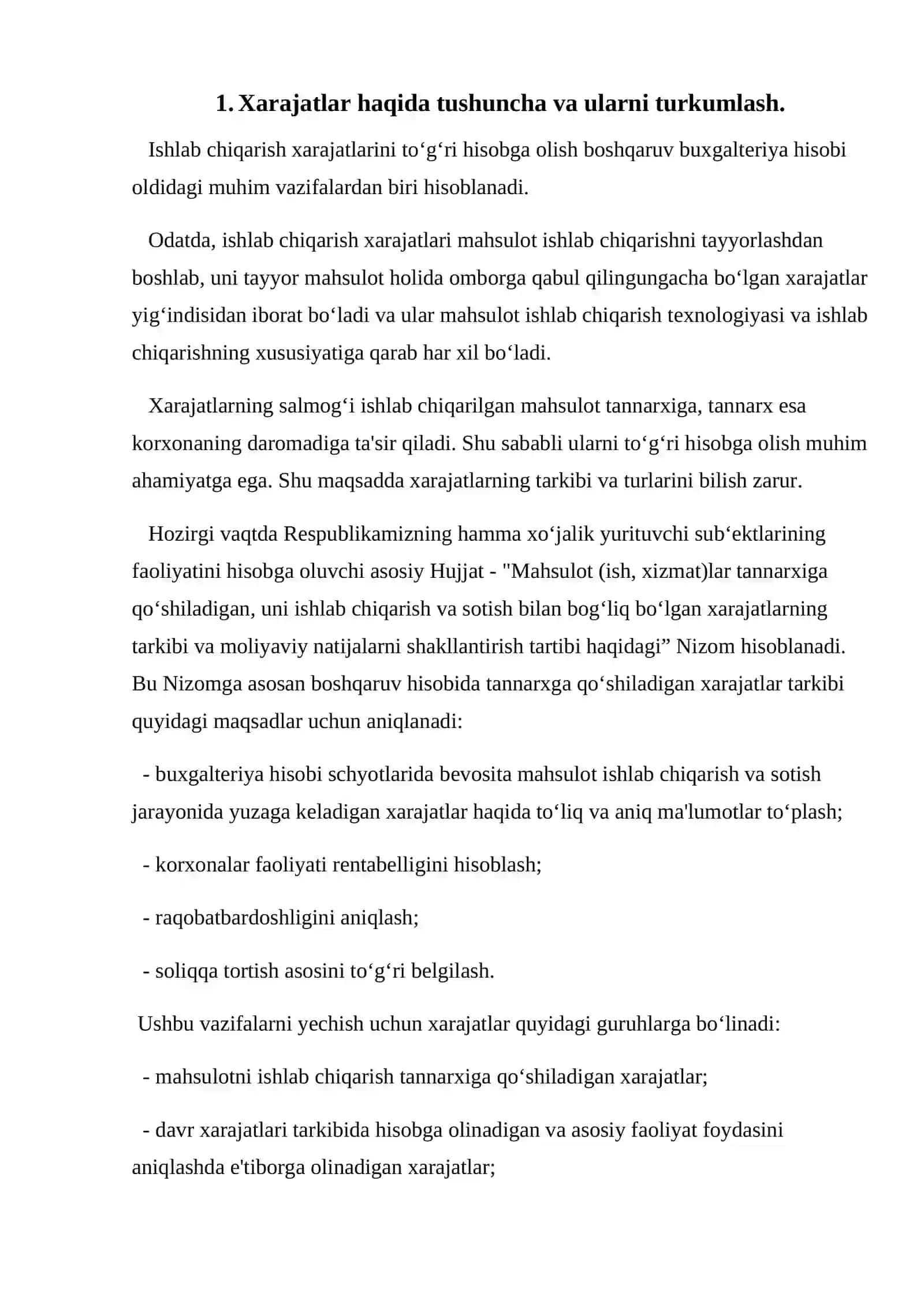 Boshqaruv hisobi tizimida material xarajatlari hisobi 4