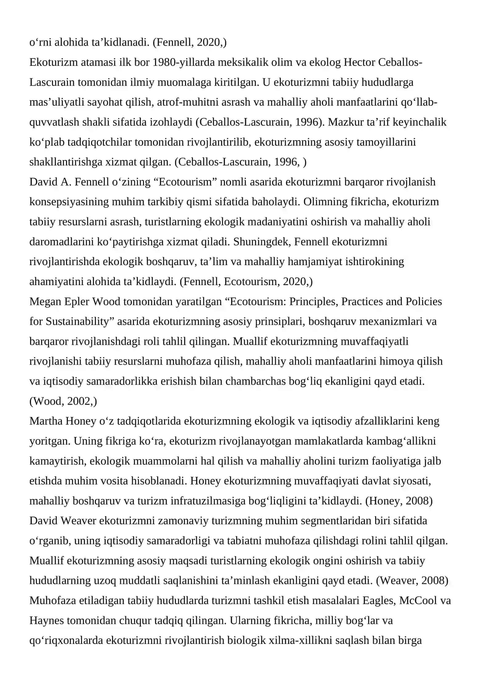 Ekoturizmni rivojlantirishning turizm sohasidagi o‘rni va istiqbollari 4