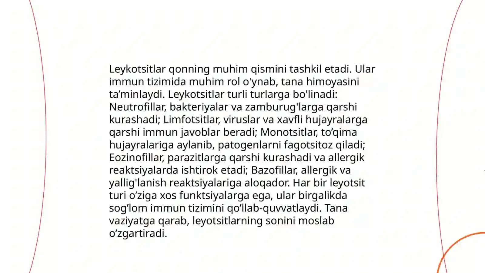 Leykotsitlar metabolizmi xususiyatlari 4