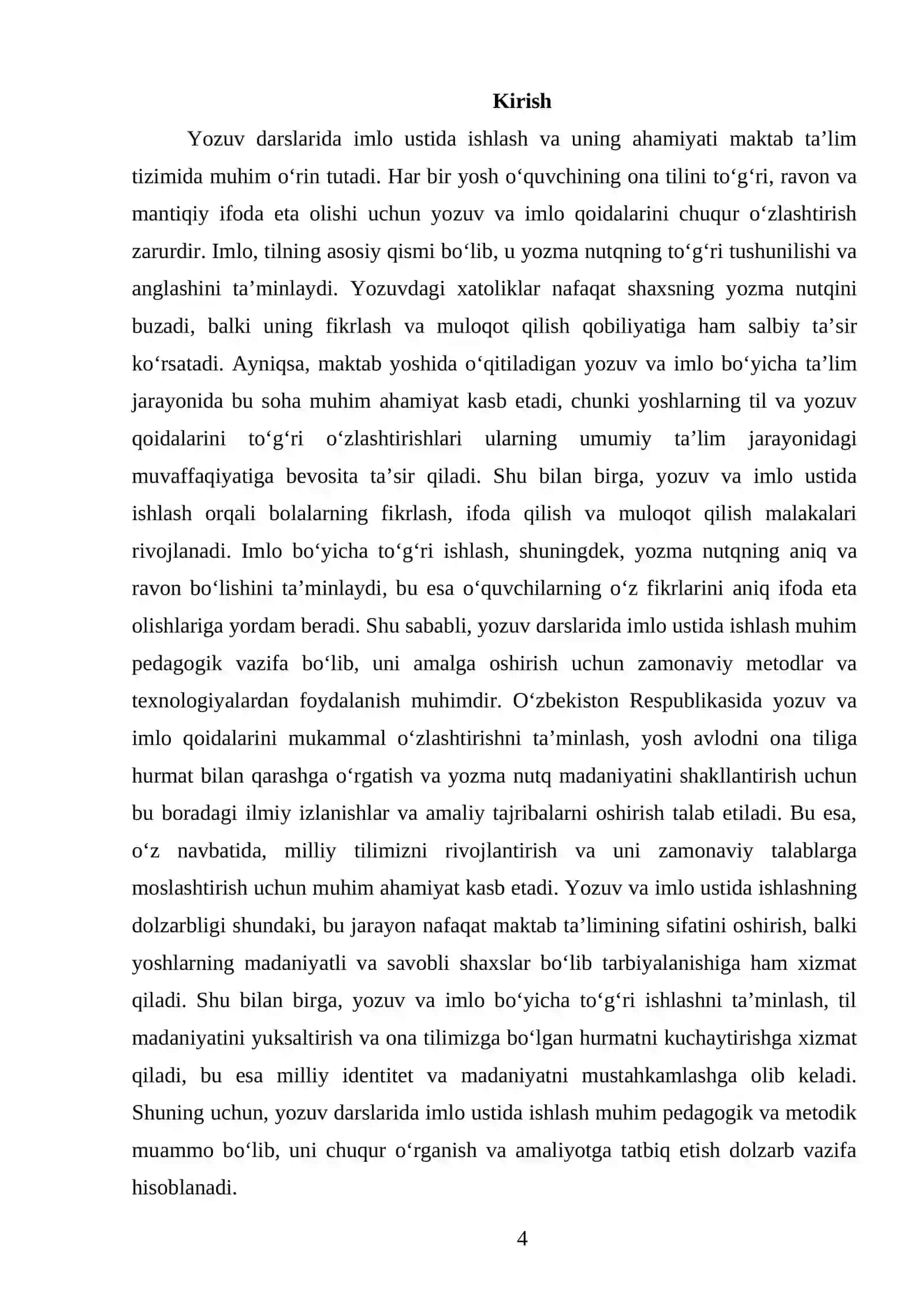 Savod o‘rgatish davri yozuv darslarida imlo ustida ishlash 4