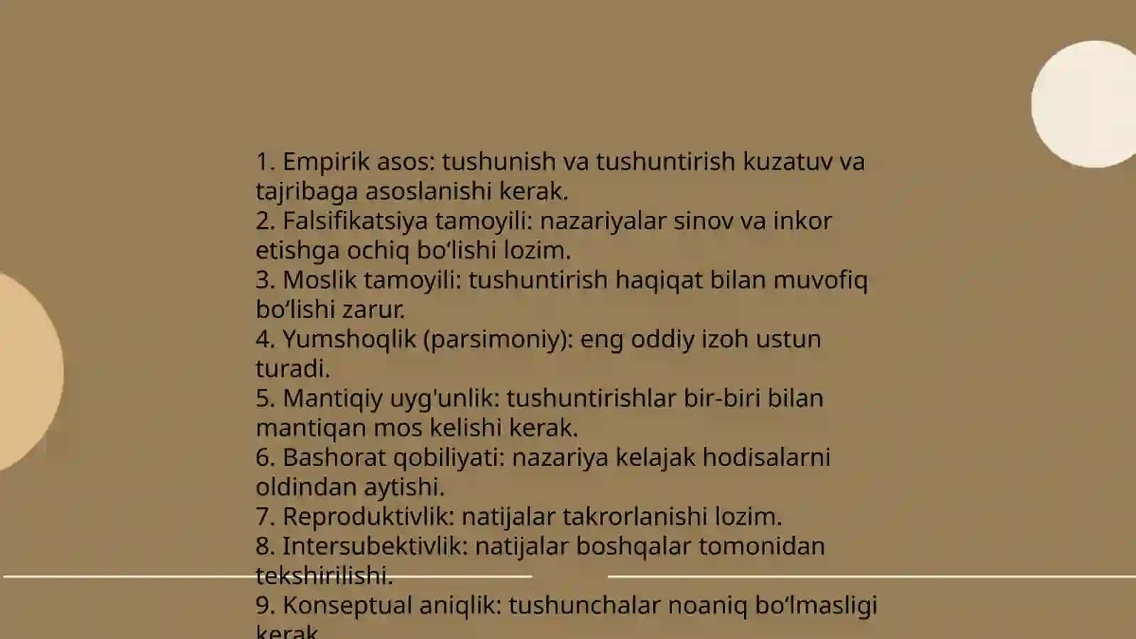 Tushunish va tushuntirish ilmiy faoliyatining mezoni 4