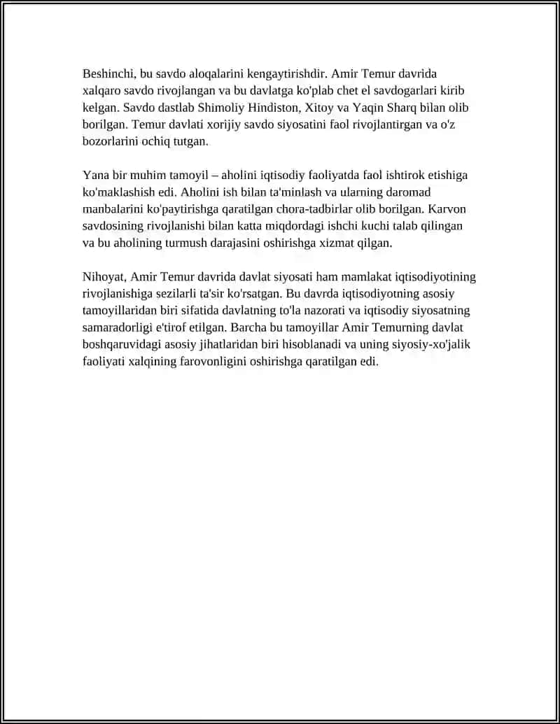 AMIR TEMURNING IQTISODIY QARASHLARI 4