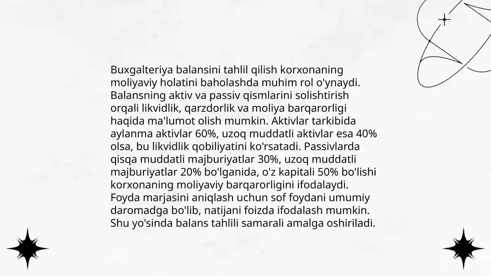 Korxonada buxgalteriya holatini baholash 4