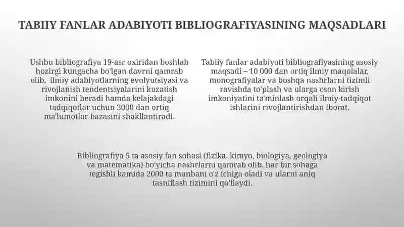 Tabiiy fanlar adabiyoti bibliografiyasi 4