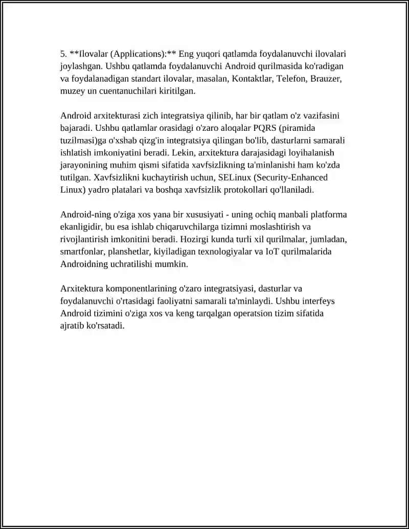 ANDROID TUZILISHI VA ISHLASH PRINSIPI 4