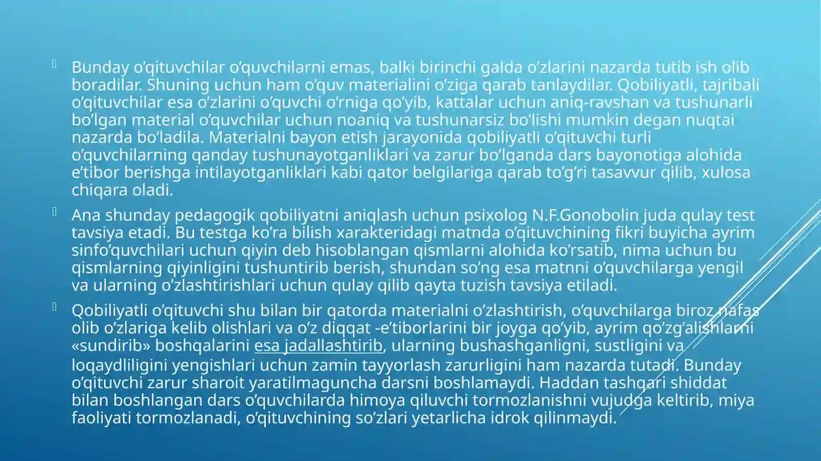 Pedagogik qobiliyatning turlari va ularning tasnifi 4