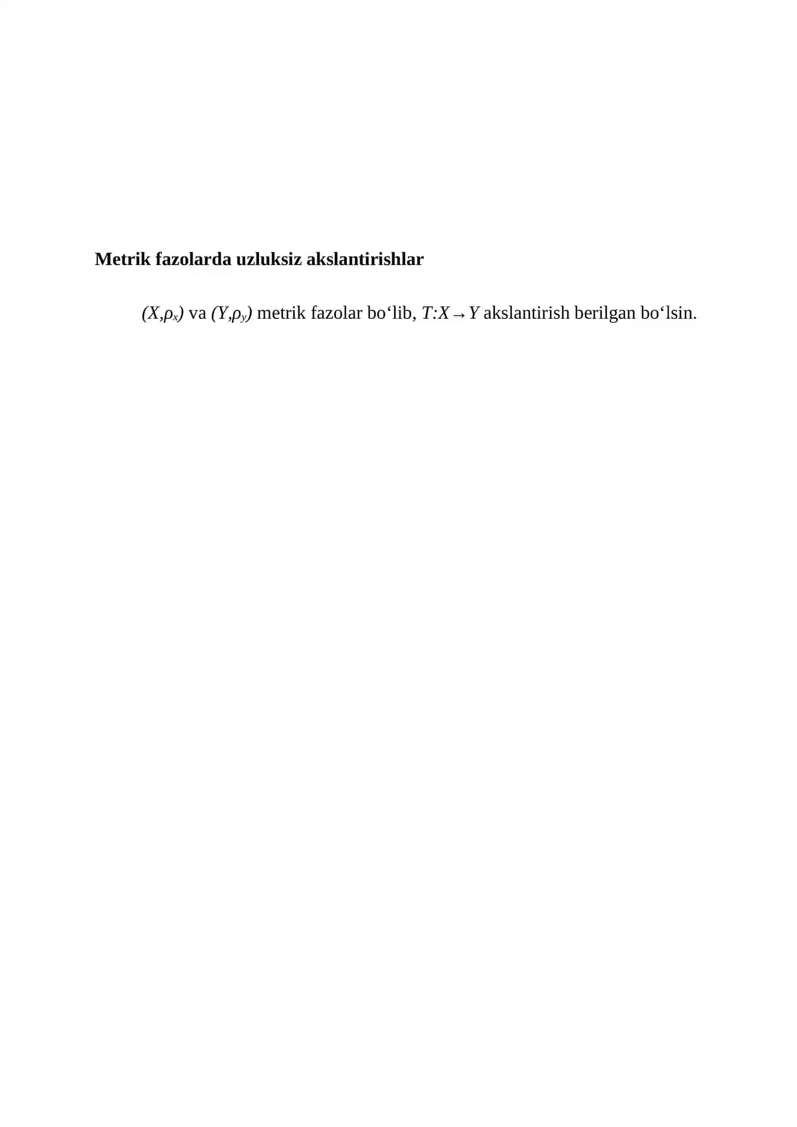 Metrik fazolar. Metrik fazolar va ularga misollar 4