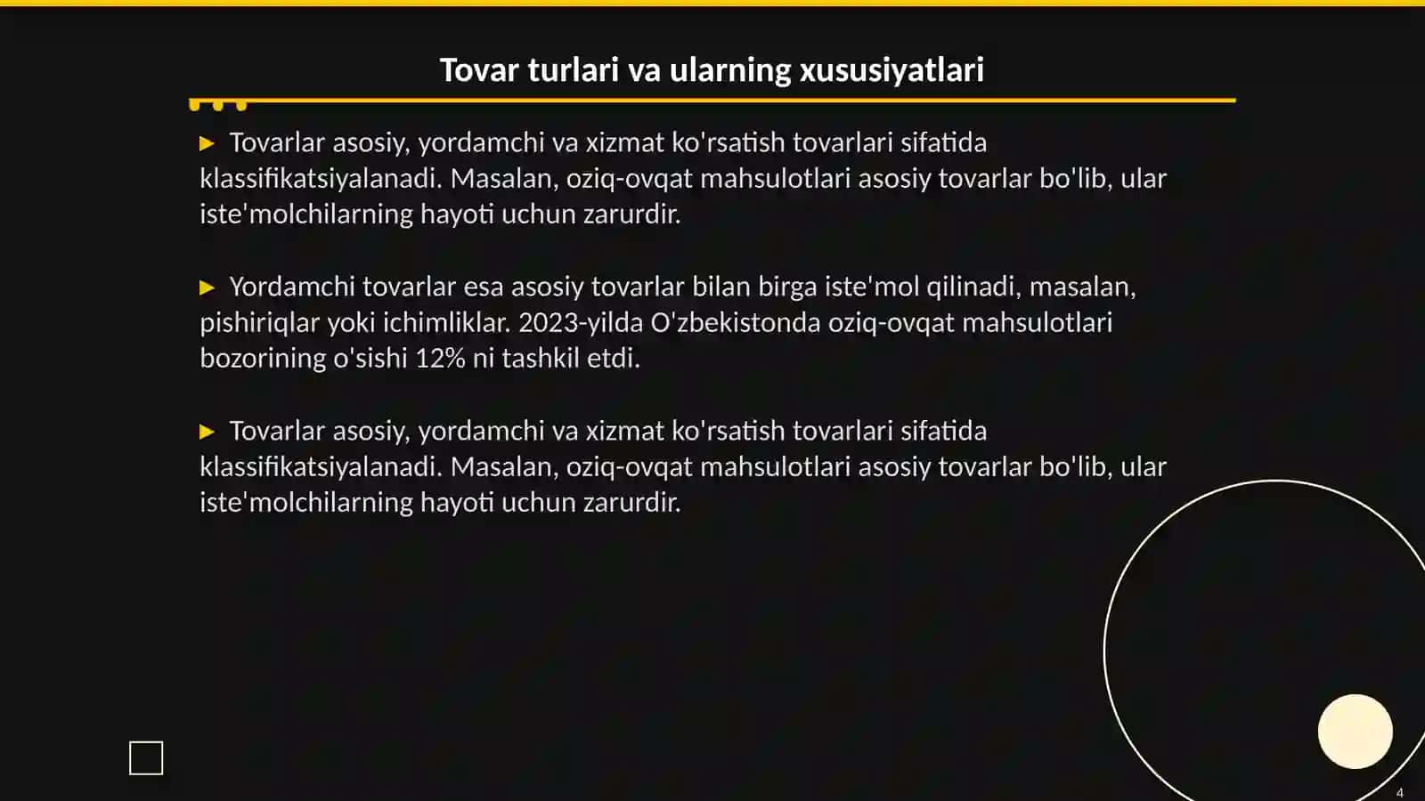 Tovar siyosati 4