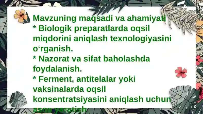 Oqsil miqdorini aniqlash 4