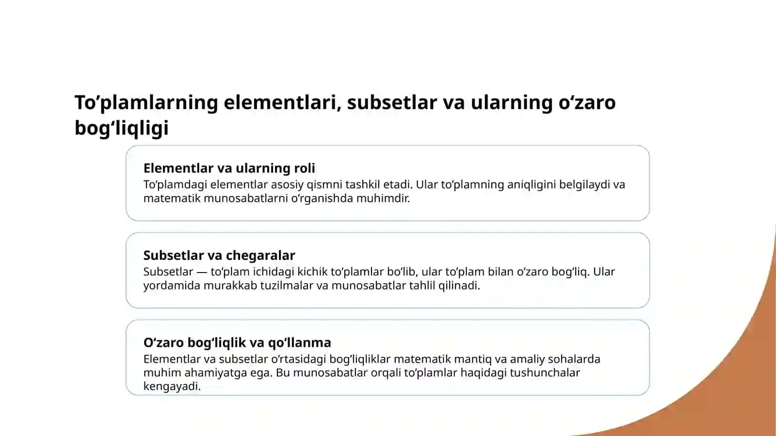 To’plamlar va ularning xossalari 4