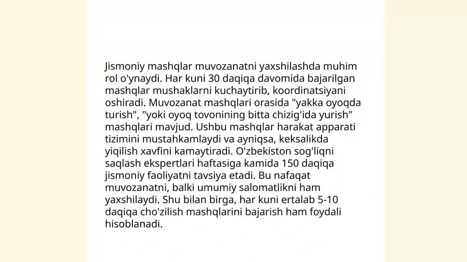 Muvozanatni saqlash texnikasini o‘rgatish 4