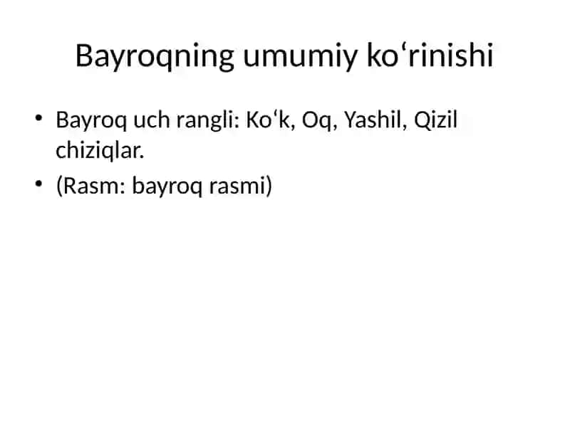 Ozbekiston Respublikasi Bayrogi Haqqida 4