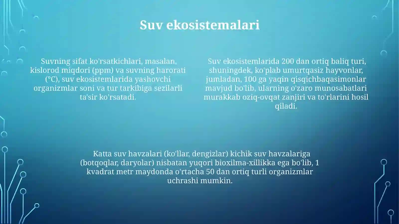 Suvda hamda quruqlikda yashovchilarning ekologiyasi 4