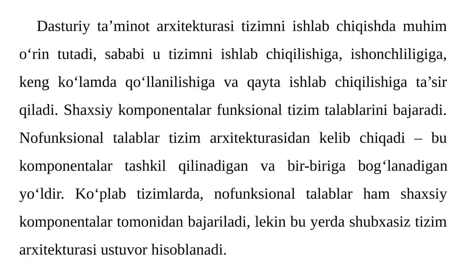 Dasturiy ta’minot dizaynini ishlab chiqish 4