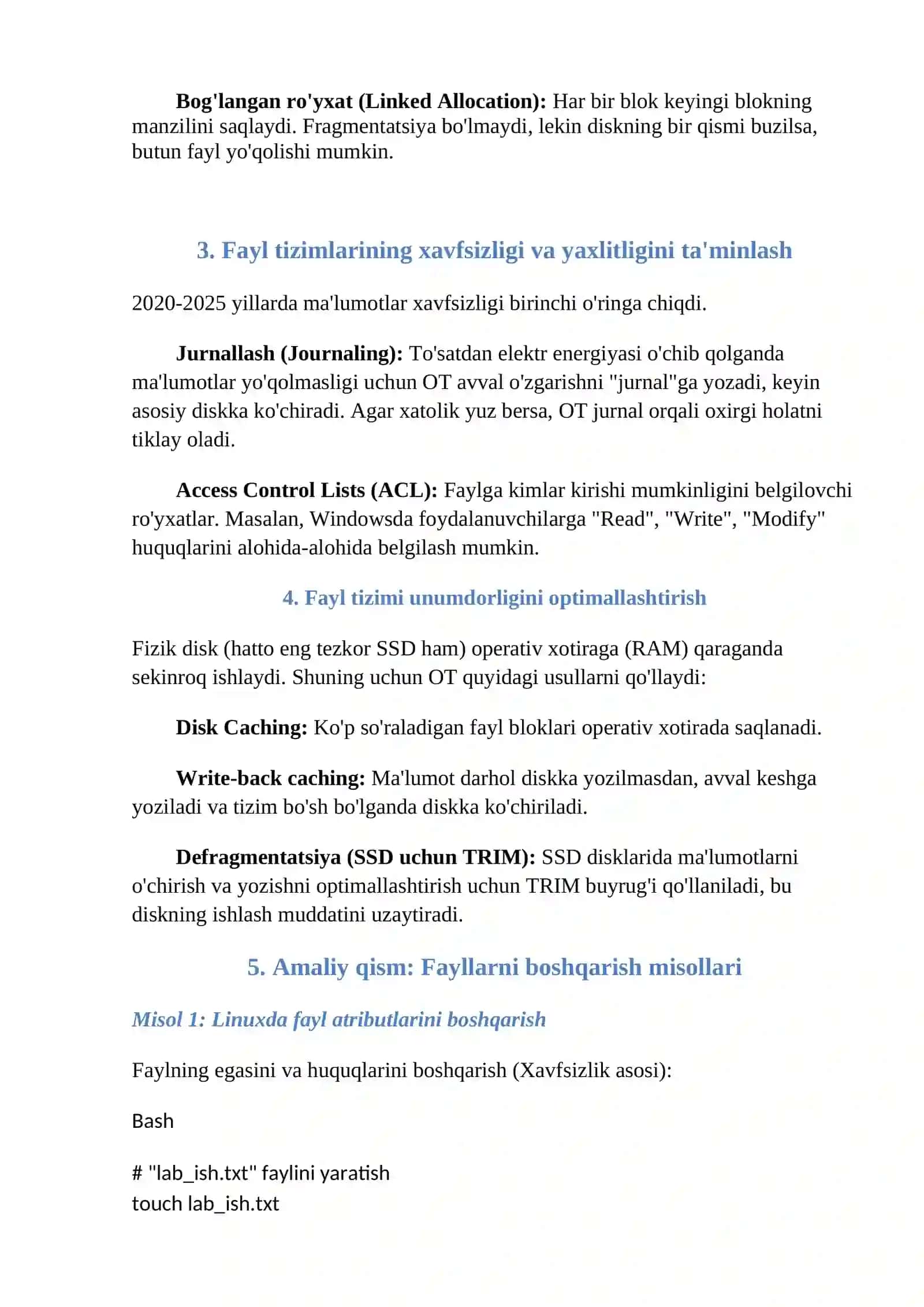 Operatsion tizimlarda fayllar bilan ishlash 4