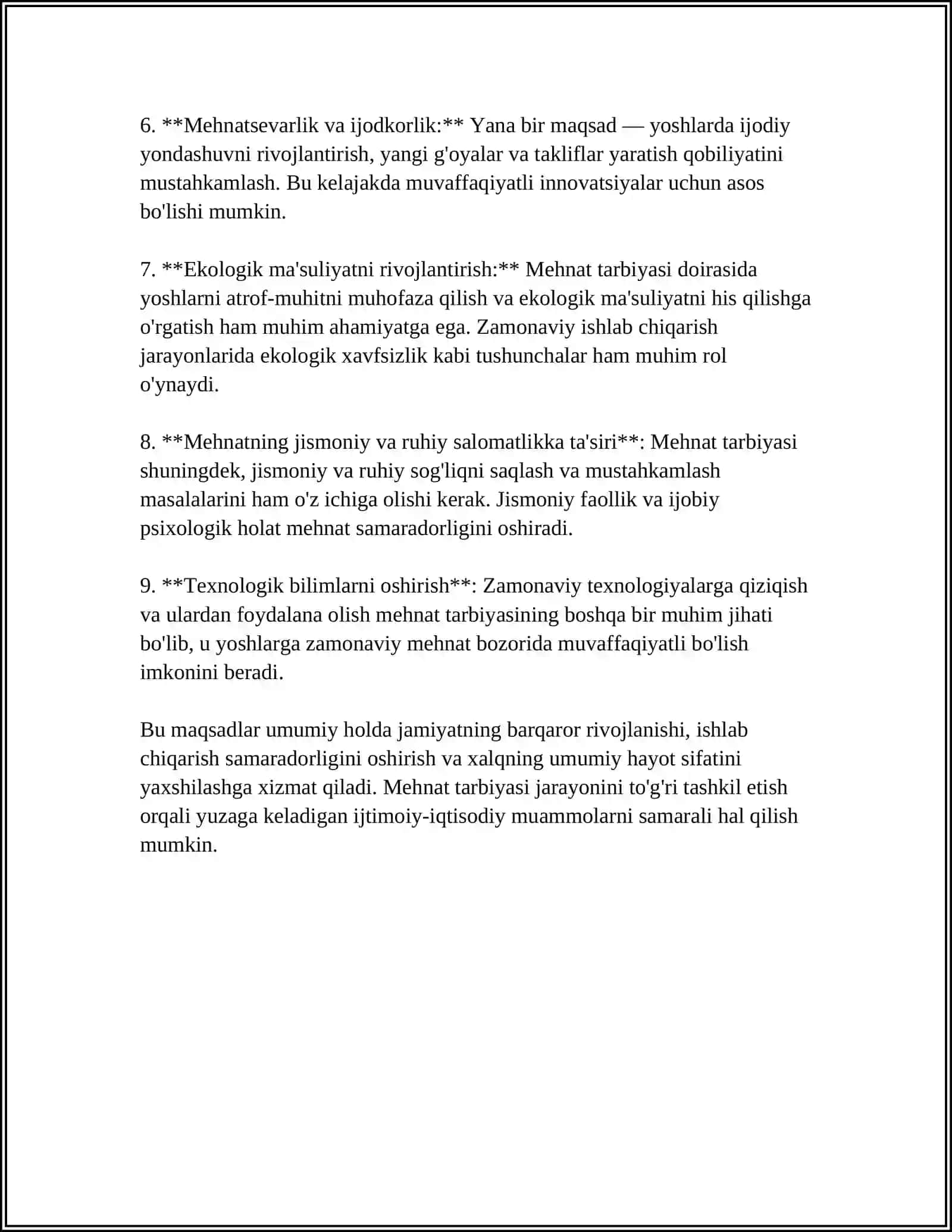 MEHNAT TARBIYASI.UNING MAQSAD VA VAZIFALARI 4