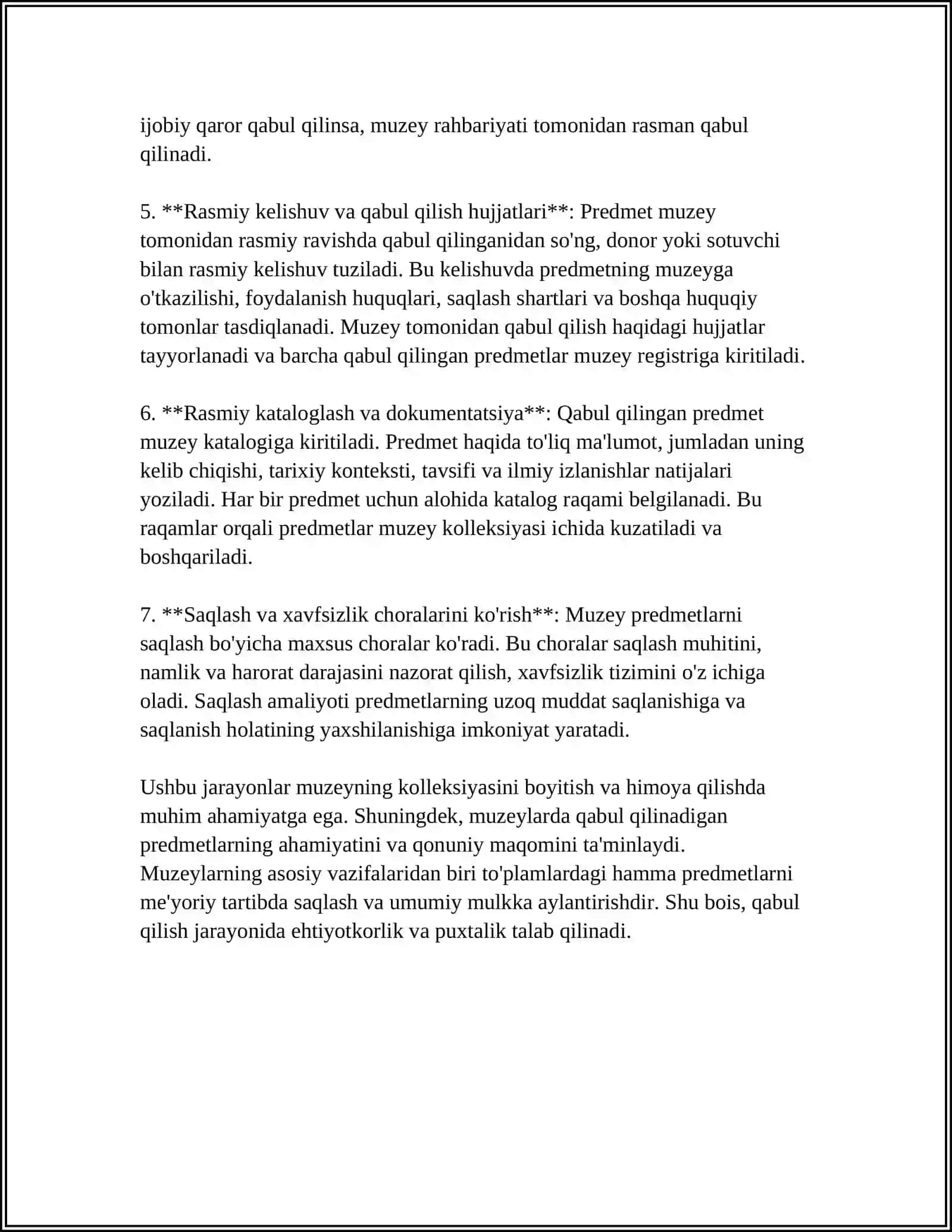 MUZEY PREDMETLARINI HISOBGA OLISH VA SAQLASH TARTIBI 4