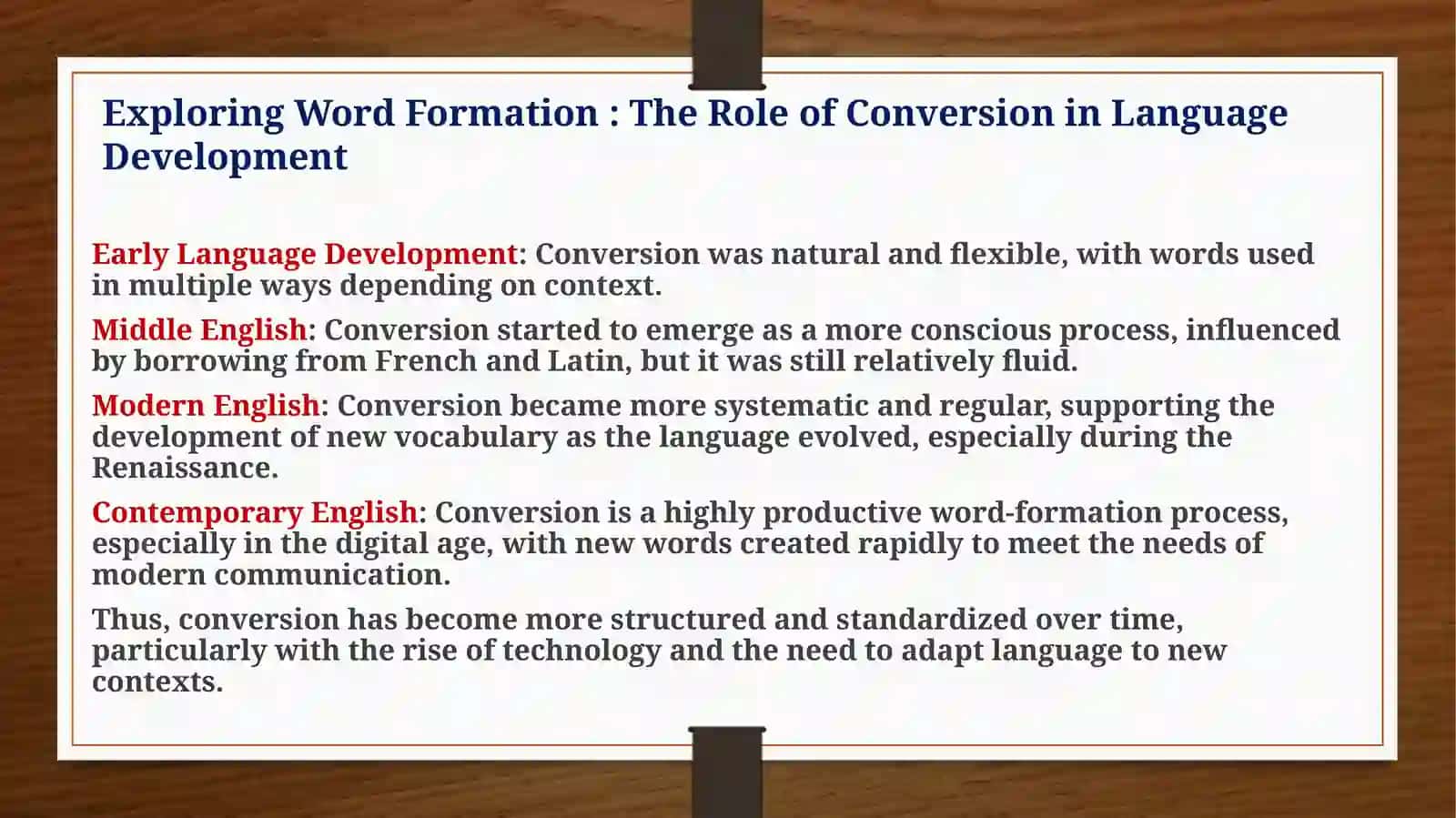 Conversion as a productive type of word formation 4