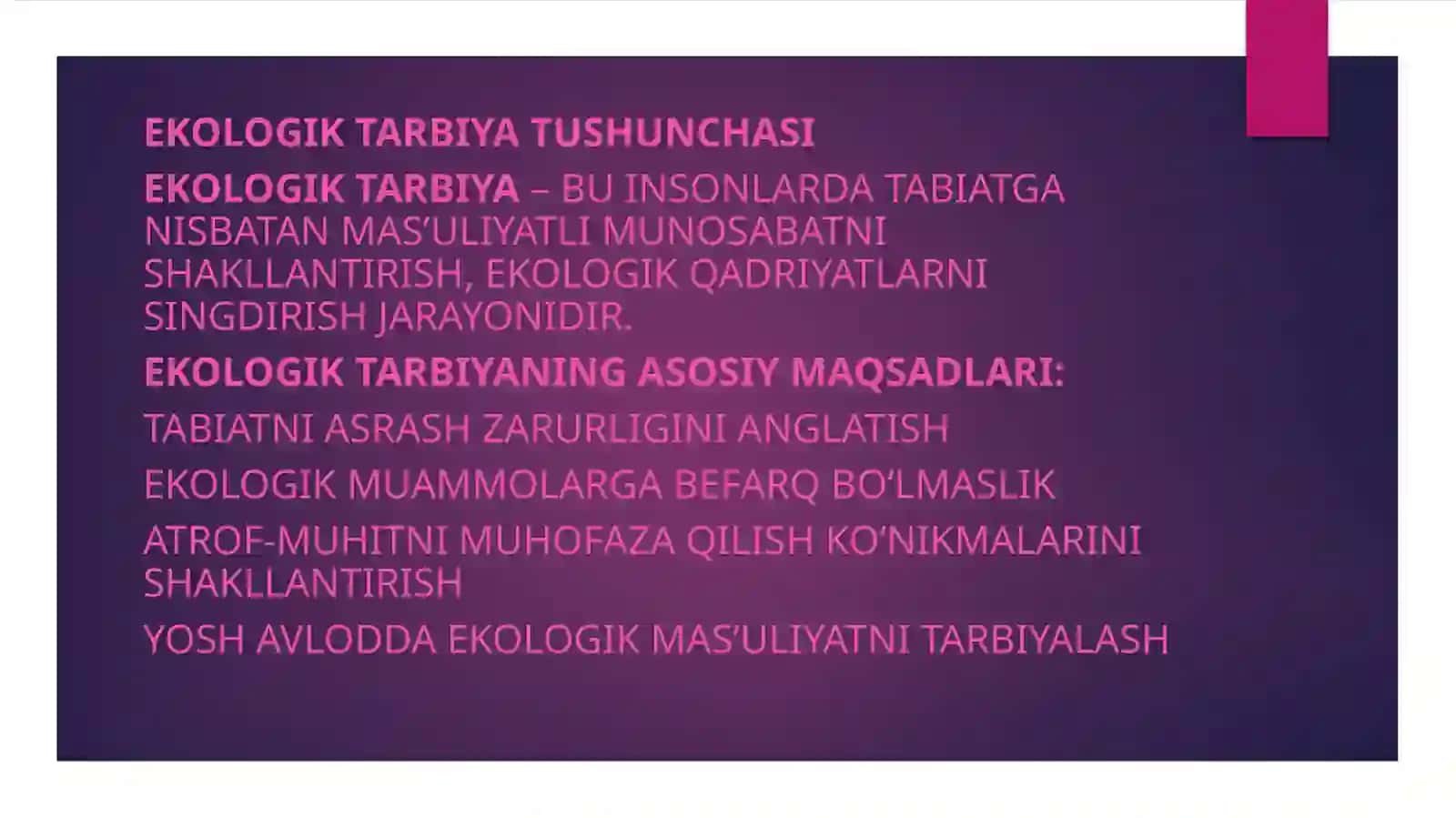 EKOLOGIK TARBIYA, TA’LIM VA MADANIYAT 4