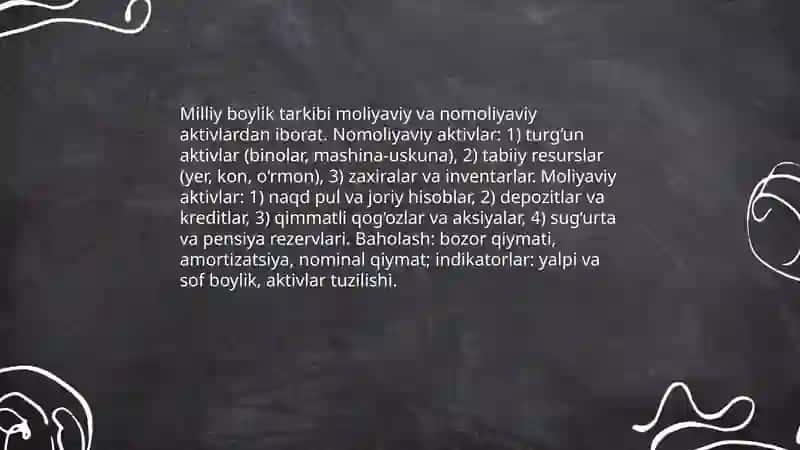 Milliy boylik statistikasi 4