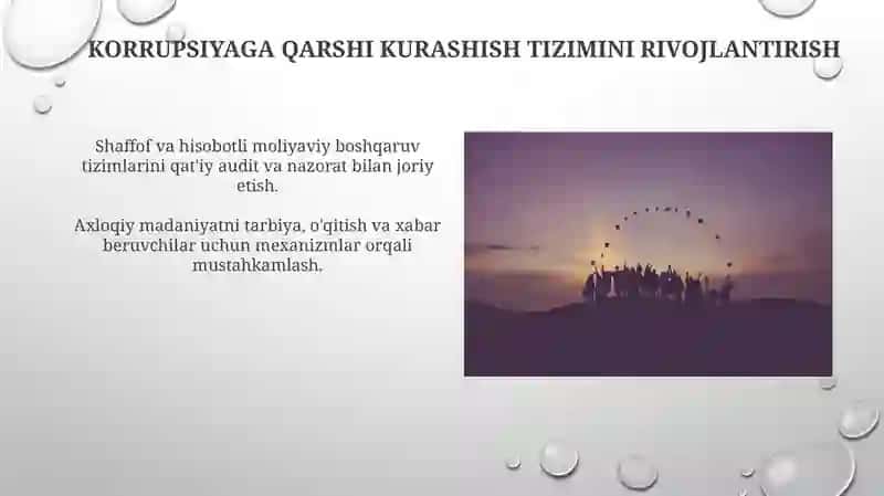 "Korrupsiyasiz soha" loyihasi 4