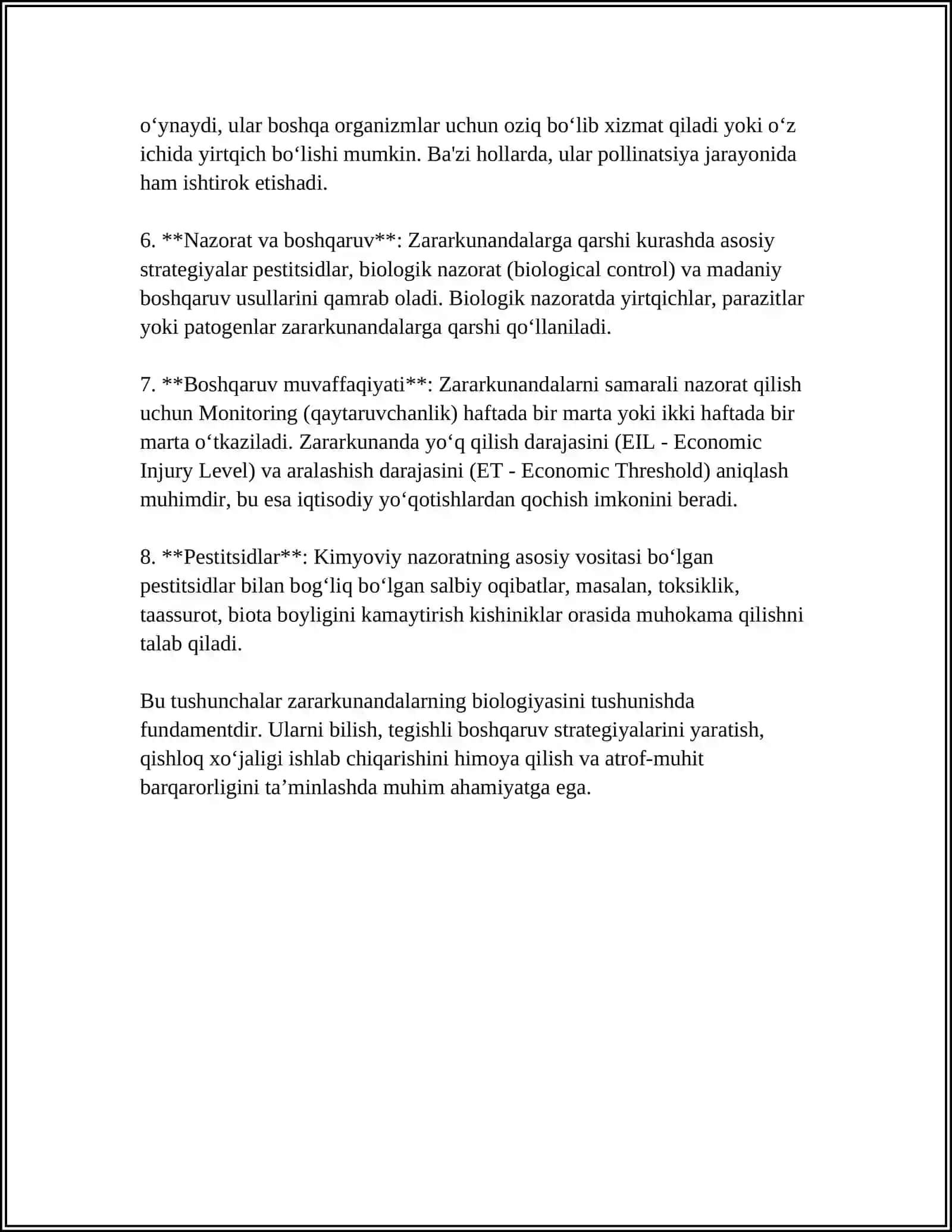 Zararkunandalar biologiyasi 4