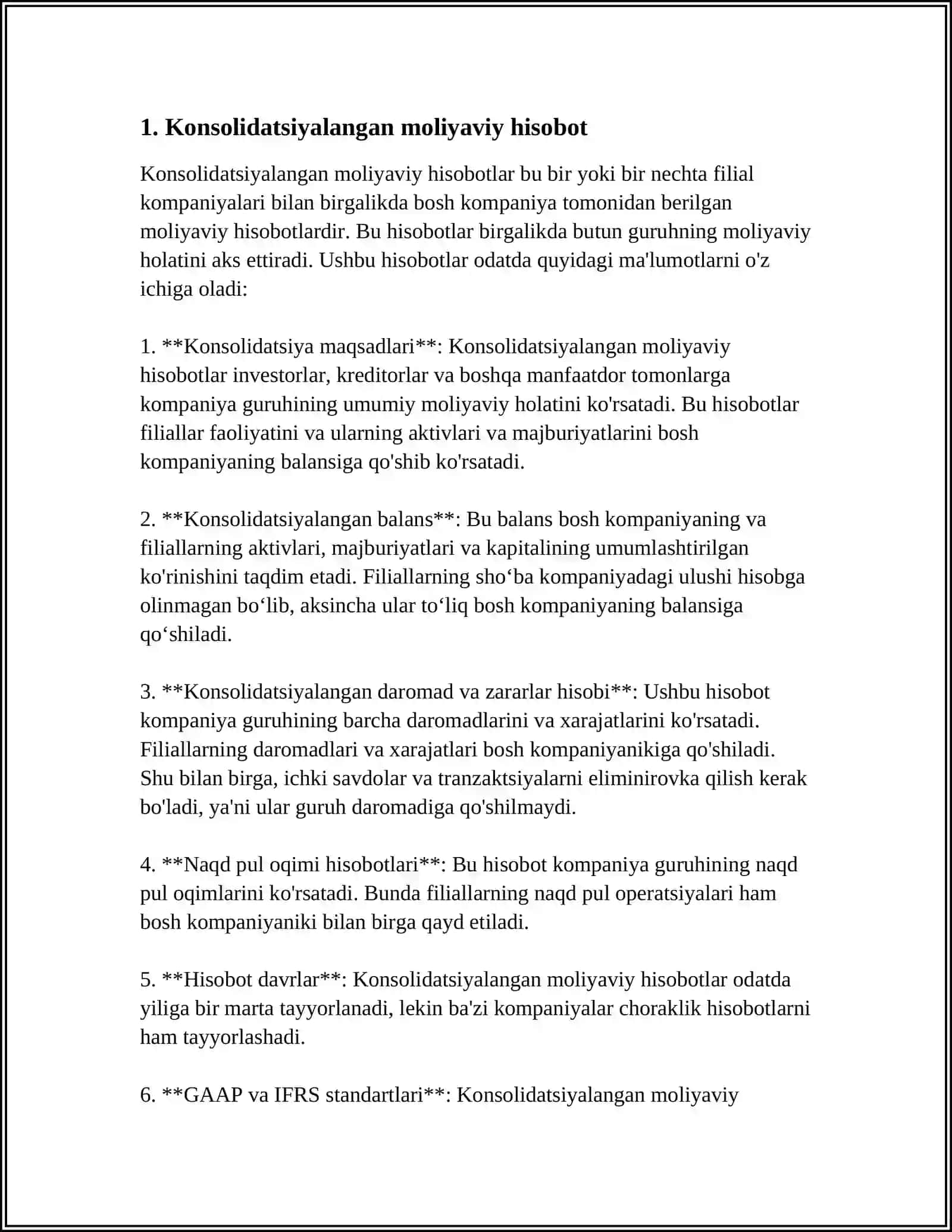 Konsolidatsiyalangan moliyaviy hisobotlar 4