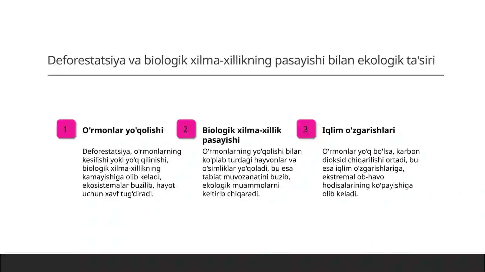 Ekologiya. O'rmonlarni yo'qolishi 4