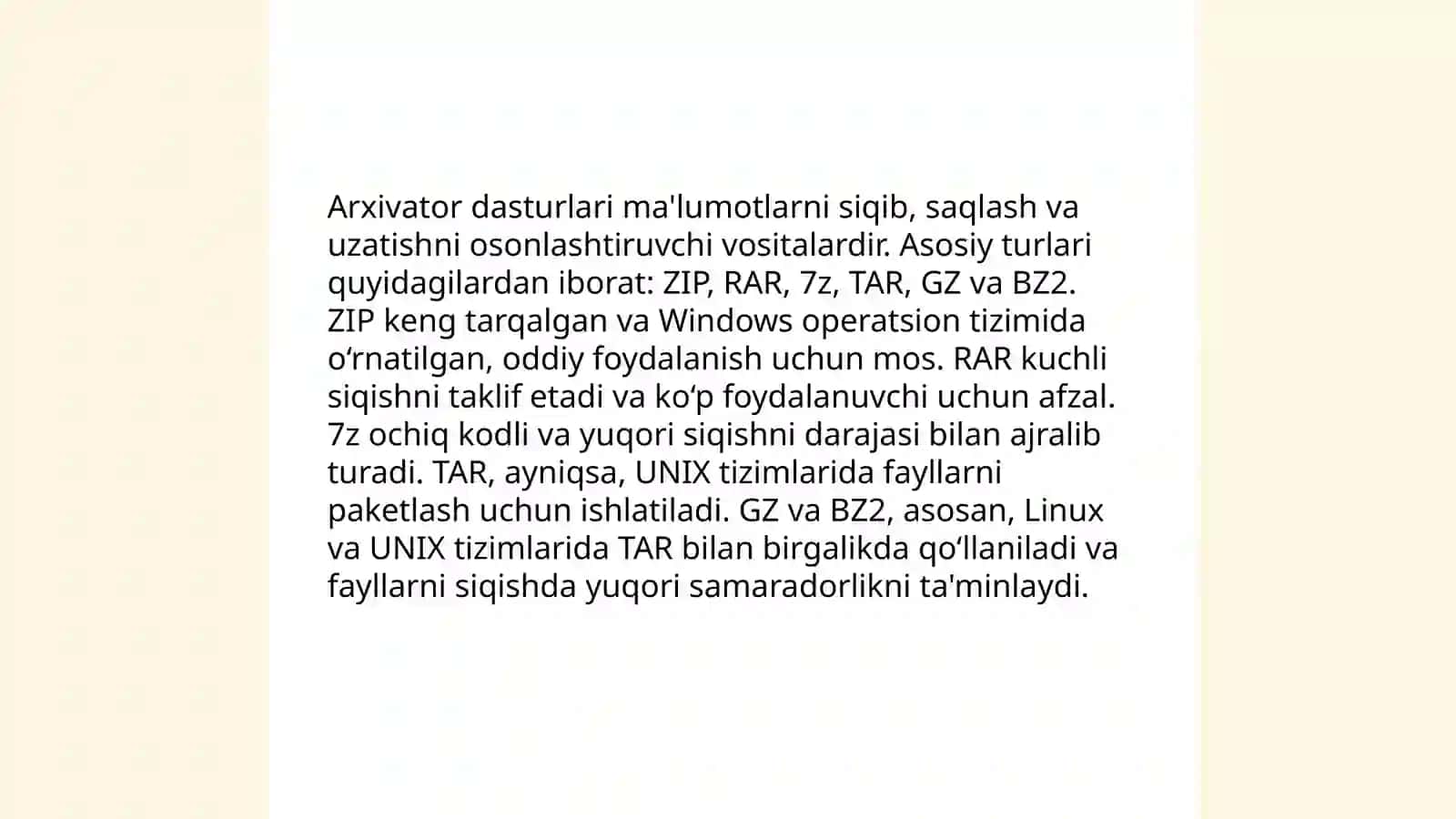 Fayllarni arxivlash va arxivator dastur 4