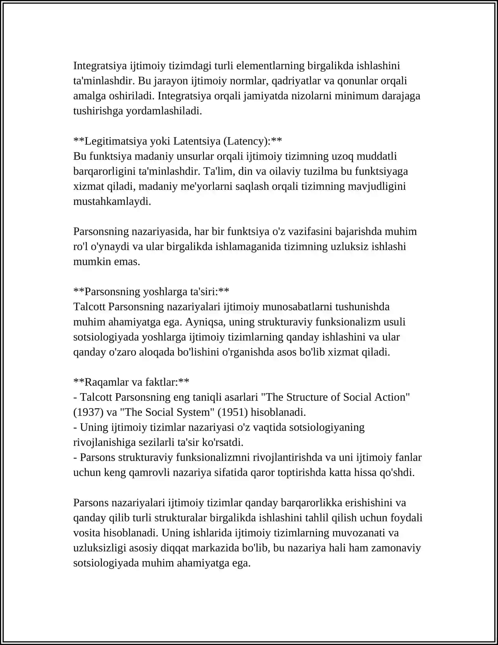 TALCOT PARSONSNING AGIL SISTEMASI 4