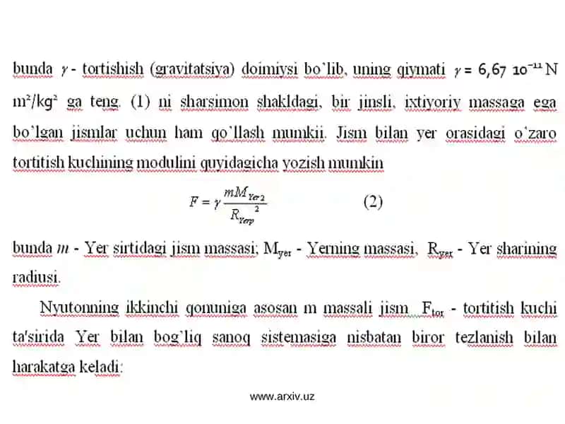 Butun olam tortishish qonuni 4