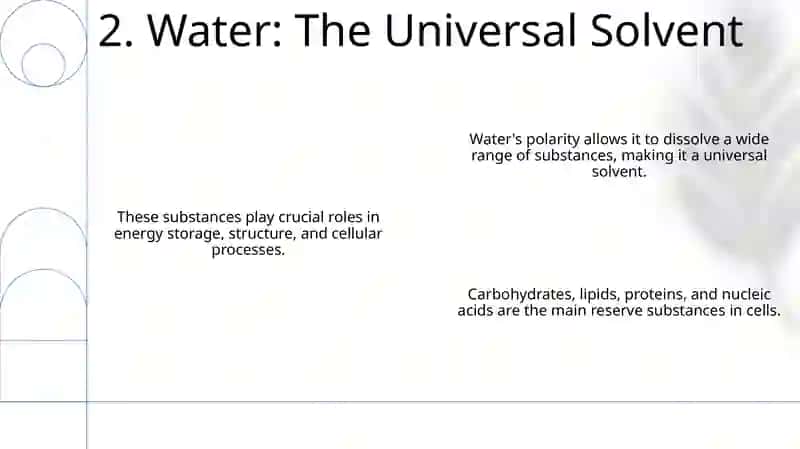 Chemical composition of the cell 4