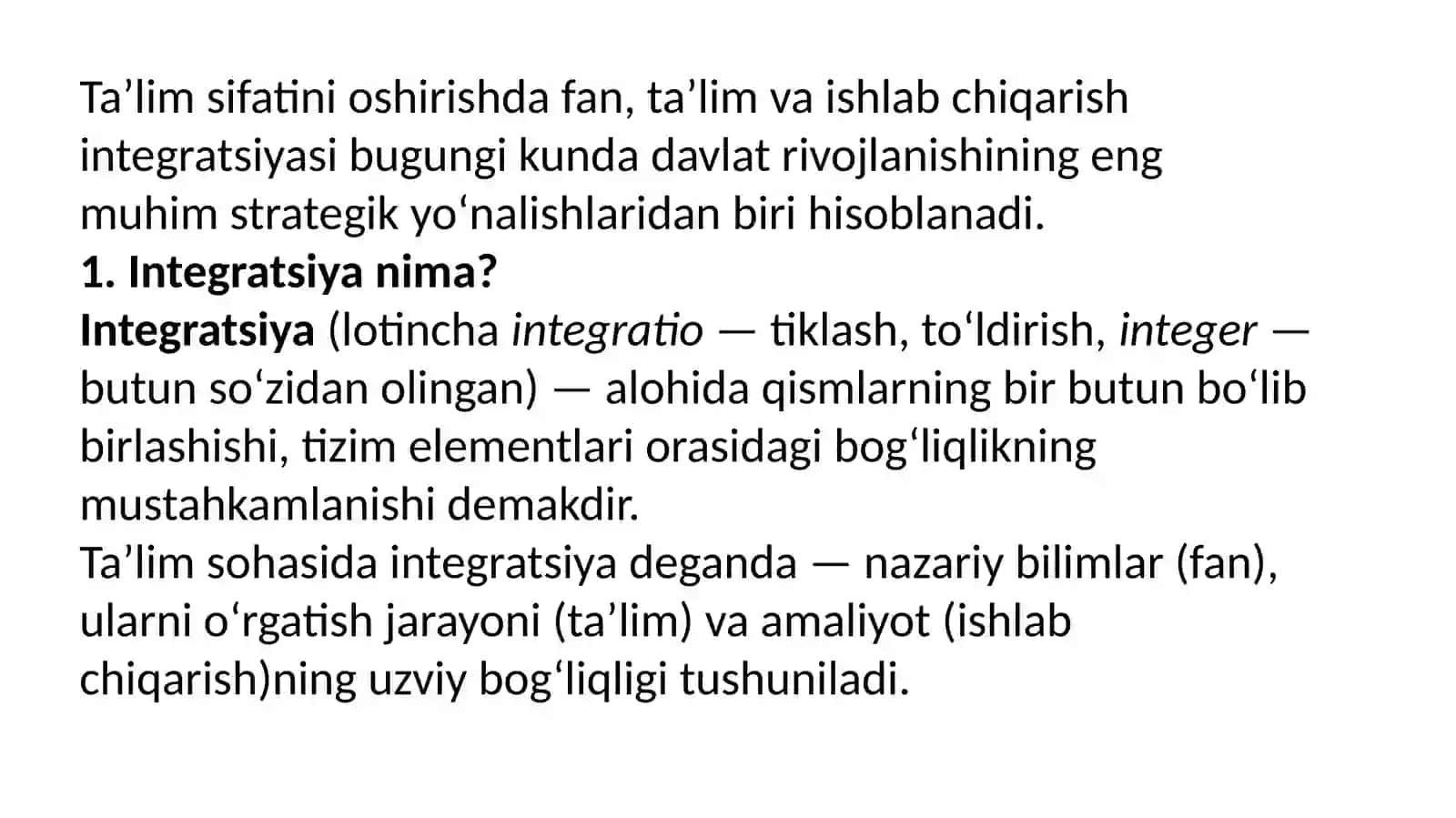 Ta'limning integratsiya jarayoni 4